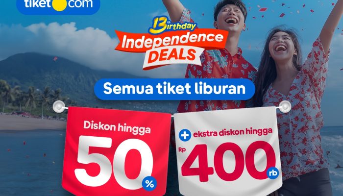 Rayakan Ulang Tahun ke-13, tiket.com Ajak Masyarakat Bebas Berkelana dengan Semangat Kemerdekaan