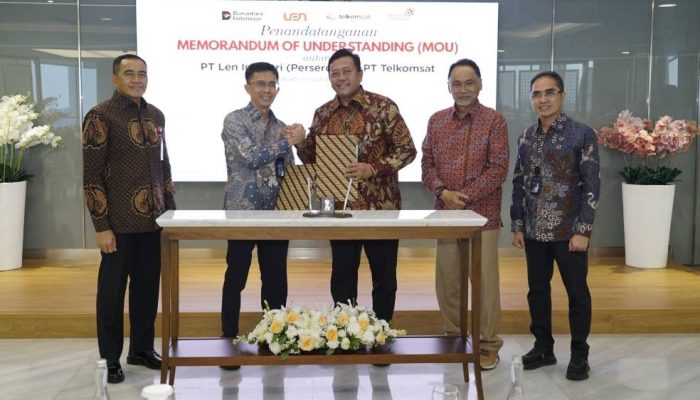 Telkomsat dan PT Len Industri (Persero) Tandatangani MoU untuk Perkuat Kolaborasi Pertahanan Berbasis Satelit